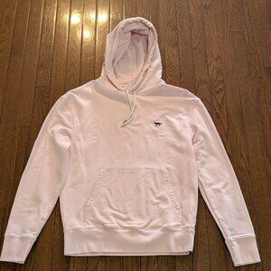 Maison Kitsune Pink Hoodie with Blue Fox Patch - Size L